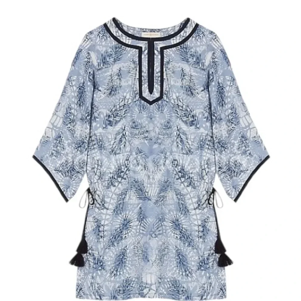 Tory‎ Burch Top/Swimsuit Cover Sz S Blue EUC